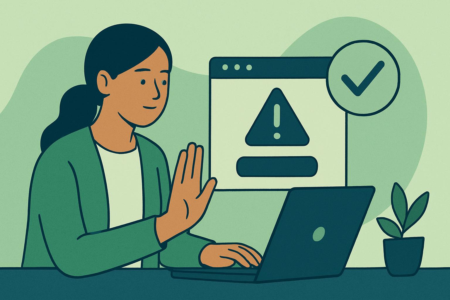 AI illustration: Taking a Pause: Why Slowing Down Matters When Faced With a Suspicious Browser Pop-Up