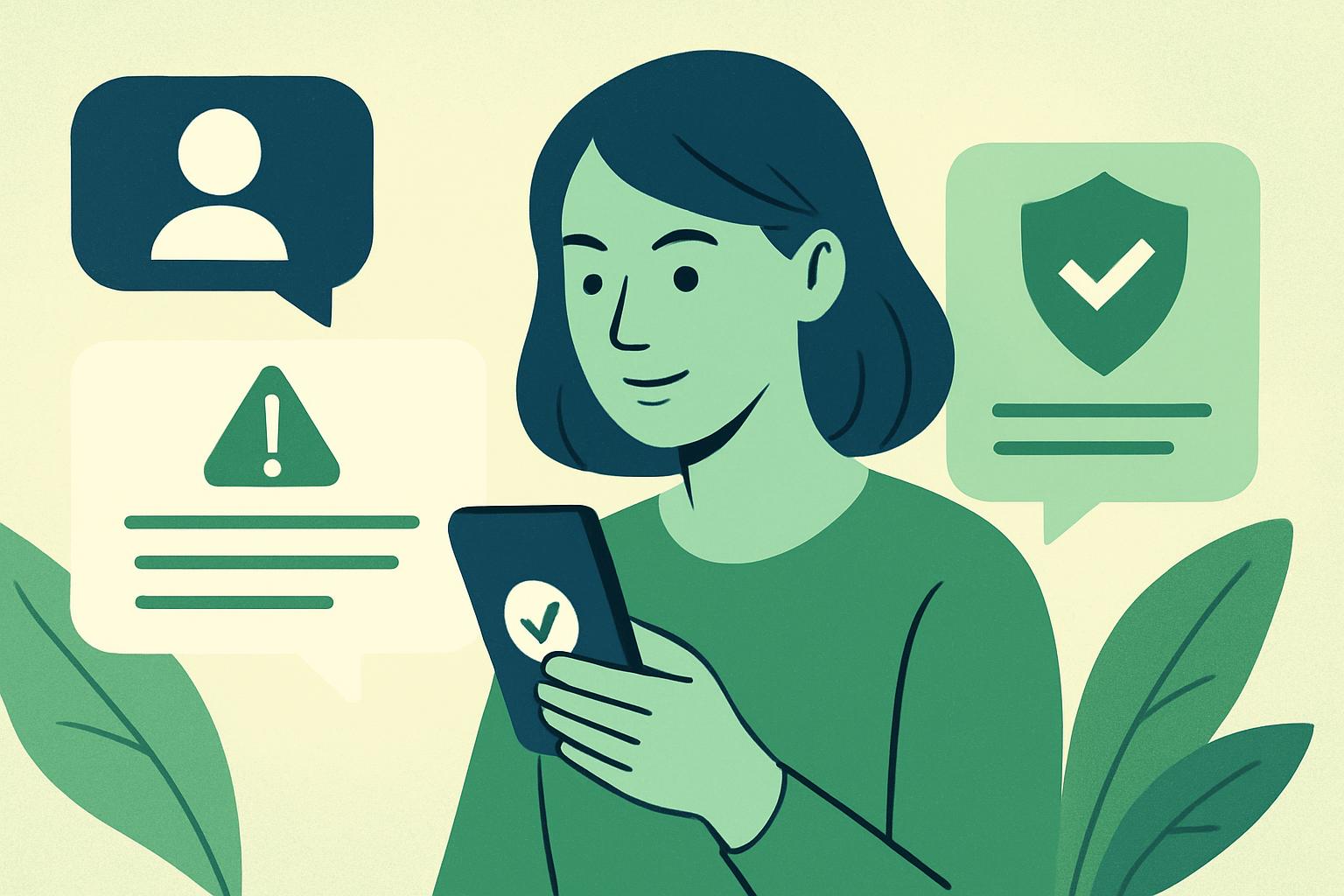 AI illustration: Fictional Examples and Safer Responses to a Message from an Unknown Sender