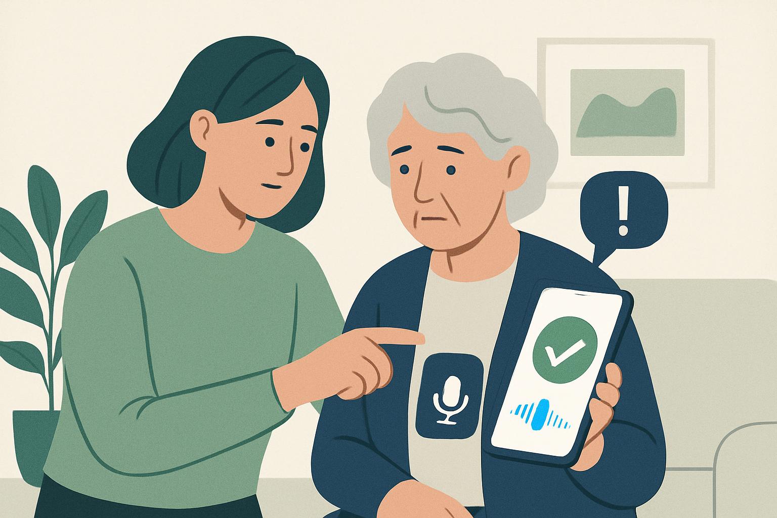 AI illustration: Helping a Family Member Assess an Unexpected Voice Message: Steps to Stay Safe